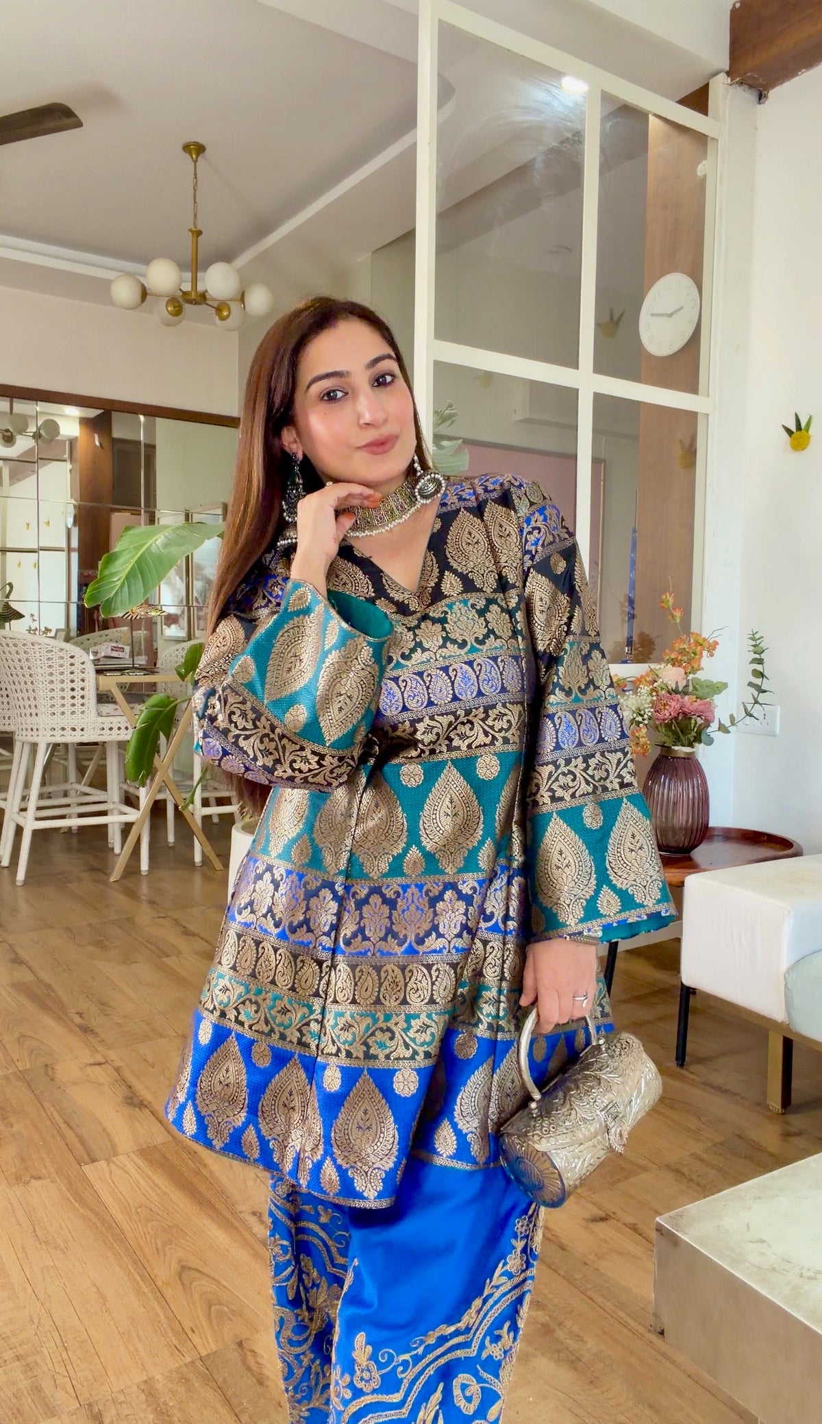 Royal Blue Banarasi Silk Set