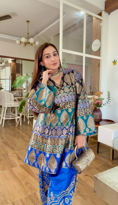 Royal Blue Banarasi Silk Set