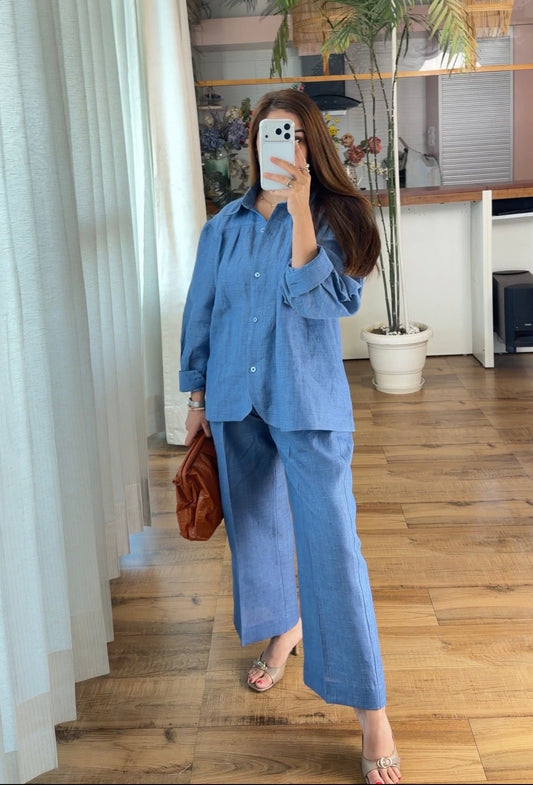 Cloud Slate Relaxed Linen Set