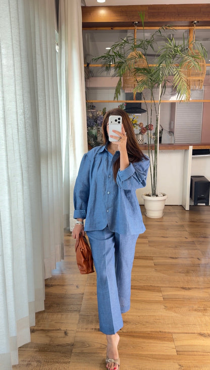 Cloud Slate Relaxed Linen Set