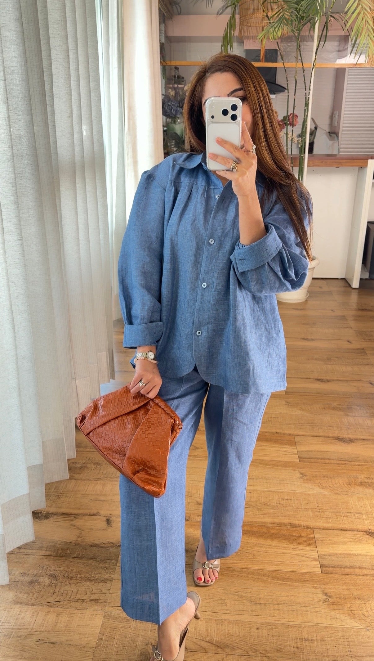 Cloud Slate Relaxed Linen Set