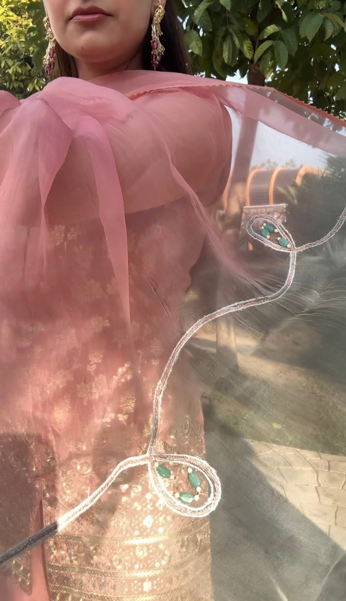 Blush Pink sharara set with ombre dupatta