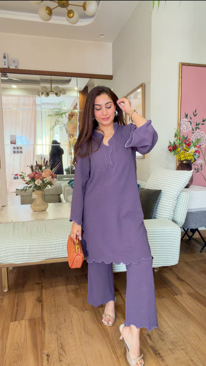 PURPLE KURTA SET