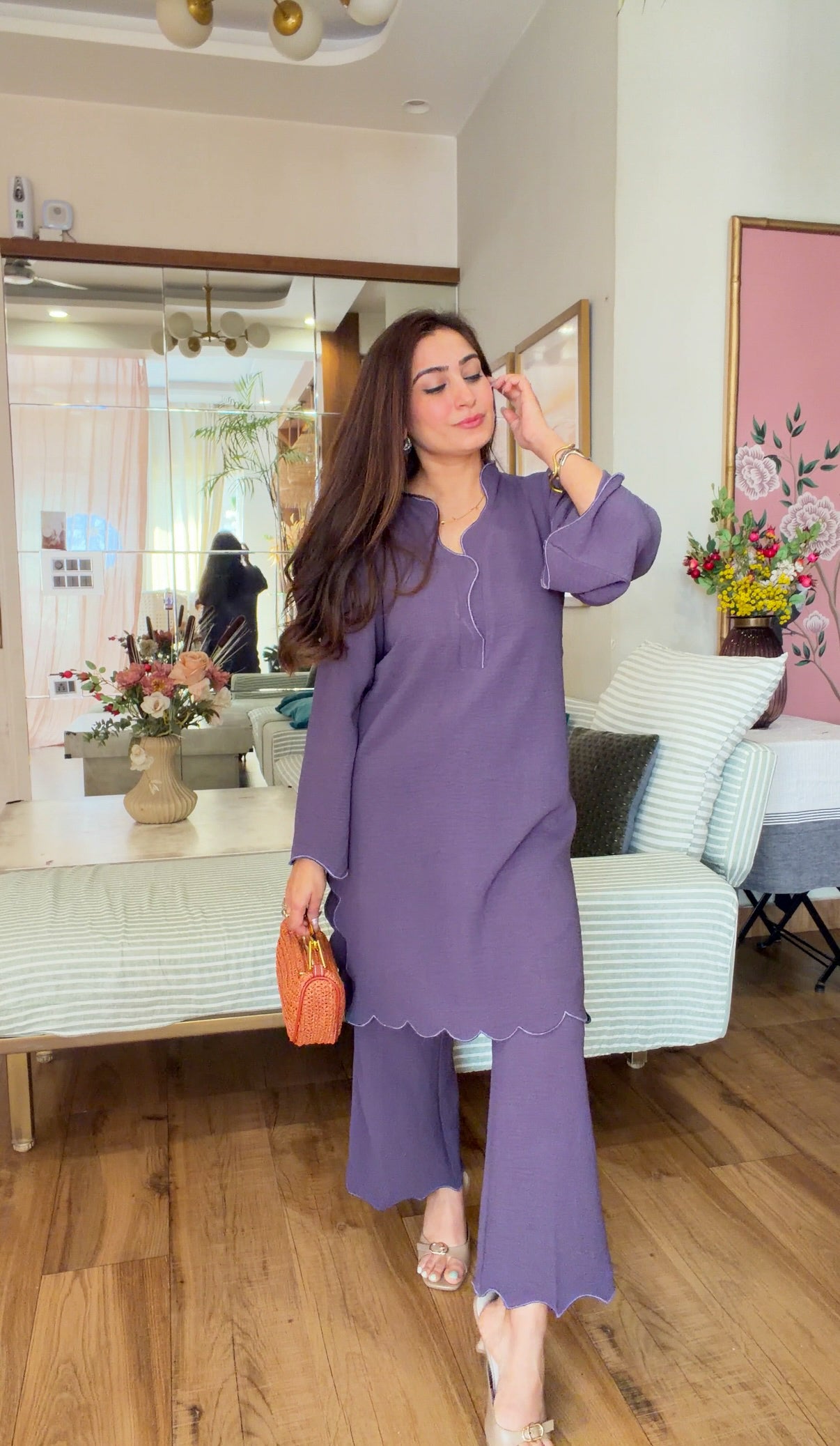 PURPLE KURTA SET