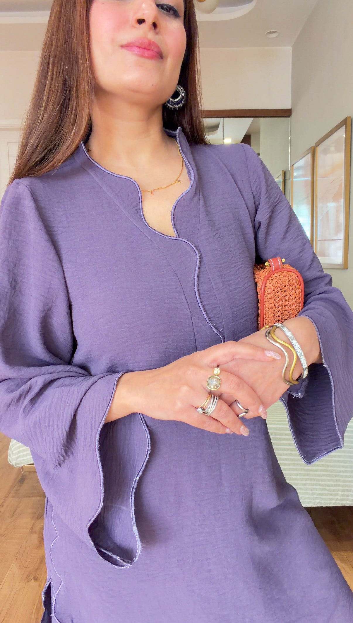 PURPLE KURTA SET