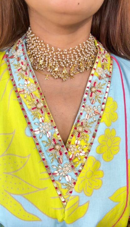SKY BLOOM KURTA SET