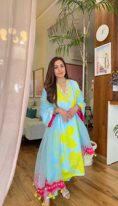 SKY BLOOM KURTA SET