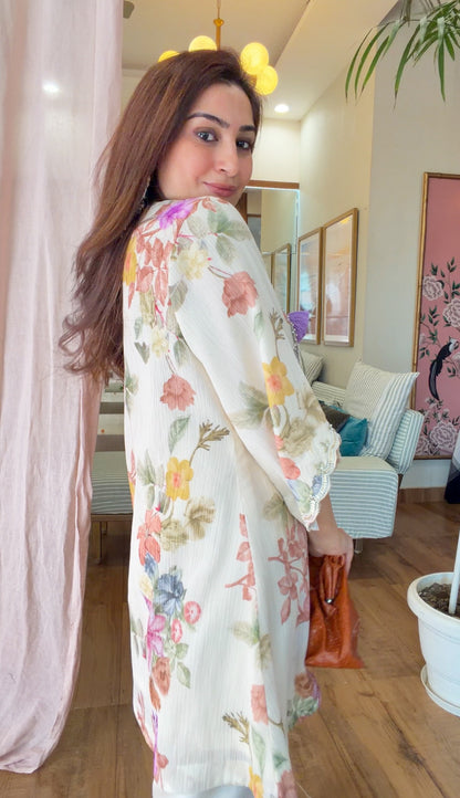 Ivory Bloom Anti-Fit Kurta Set