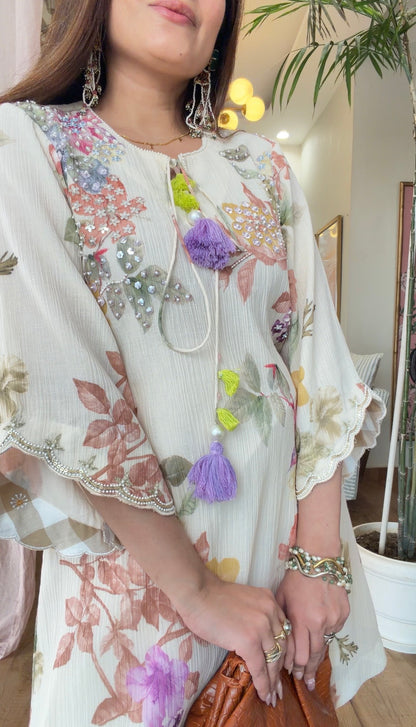 Ivory Bloom Anti-Fit Kurta Set