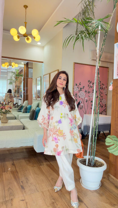Ivory Bloom Anti-Fit Kurta Set