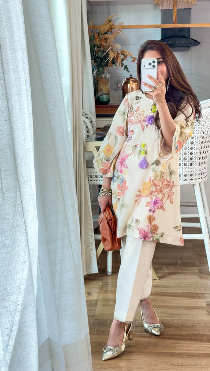 Ivory Bloom Anti-Fit Kurta Set