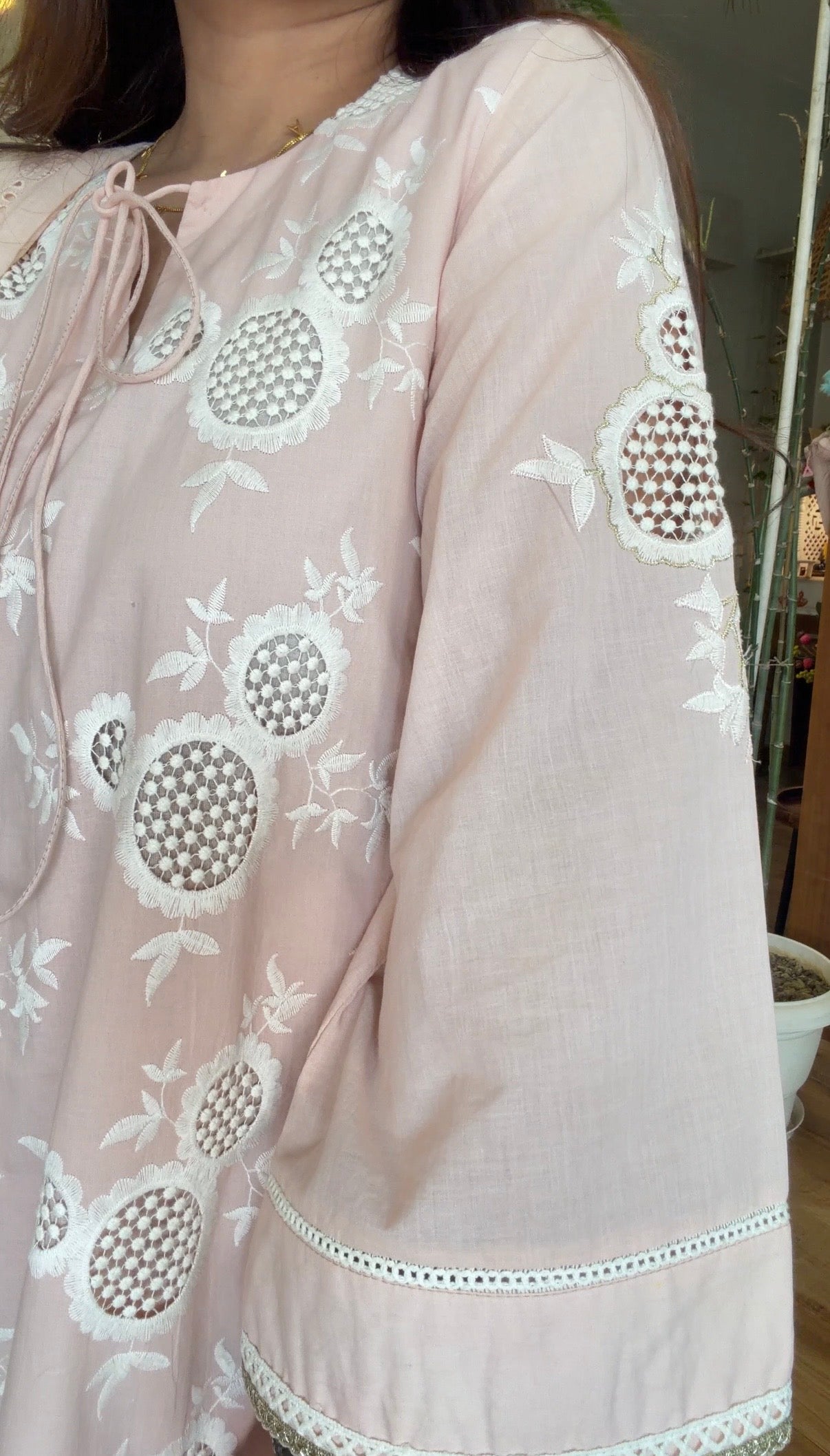 BLUSH PINK CUTWORK SET