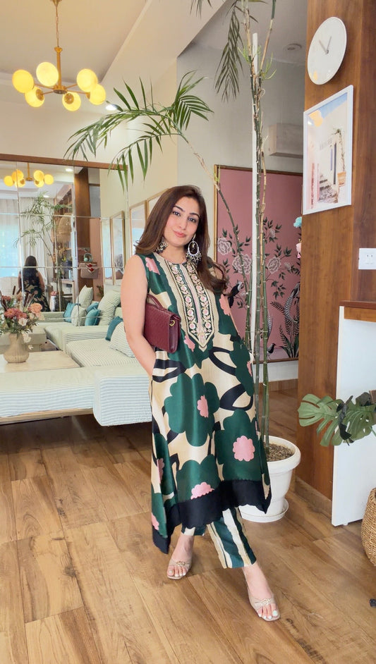 Emerald Bloom Printed Kurta Set