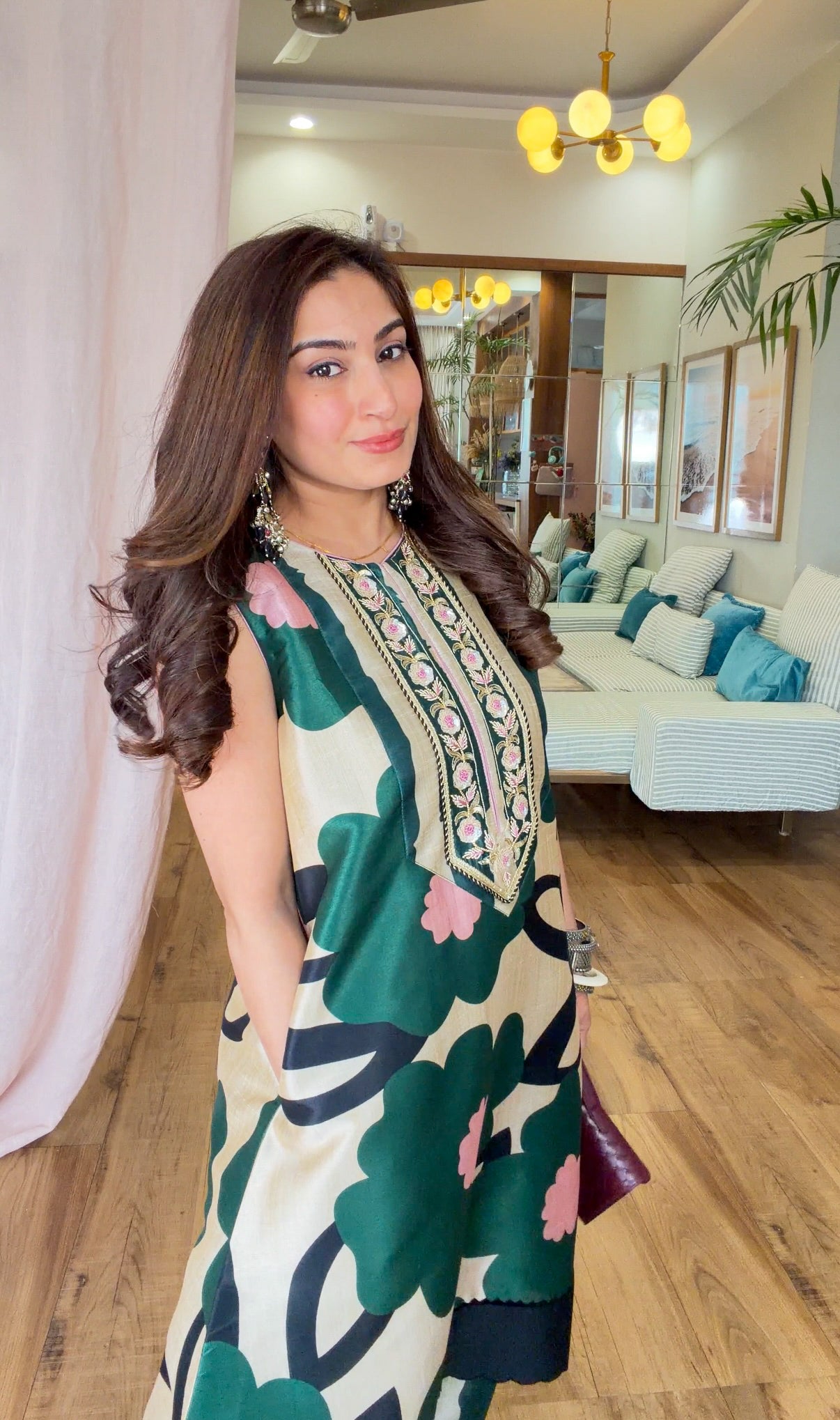 Emerald Bloom Printed Kurta Set