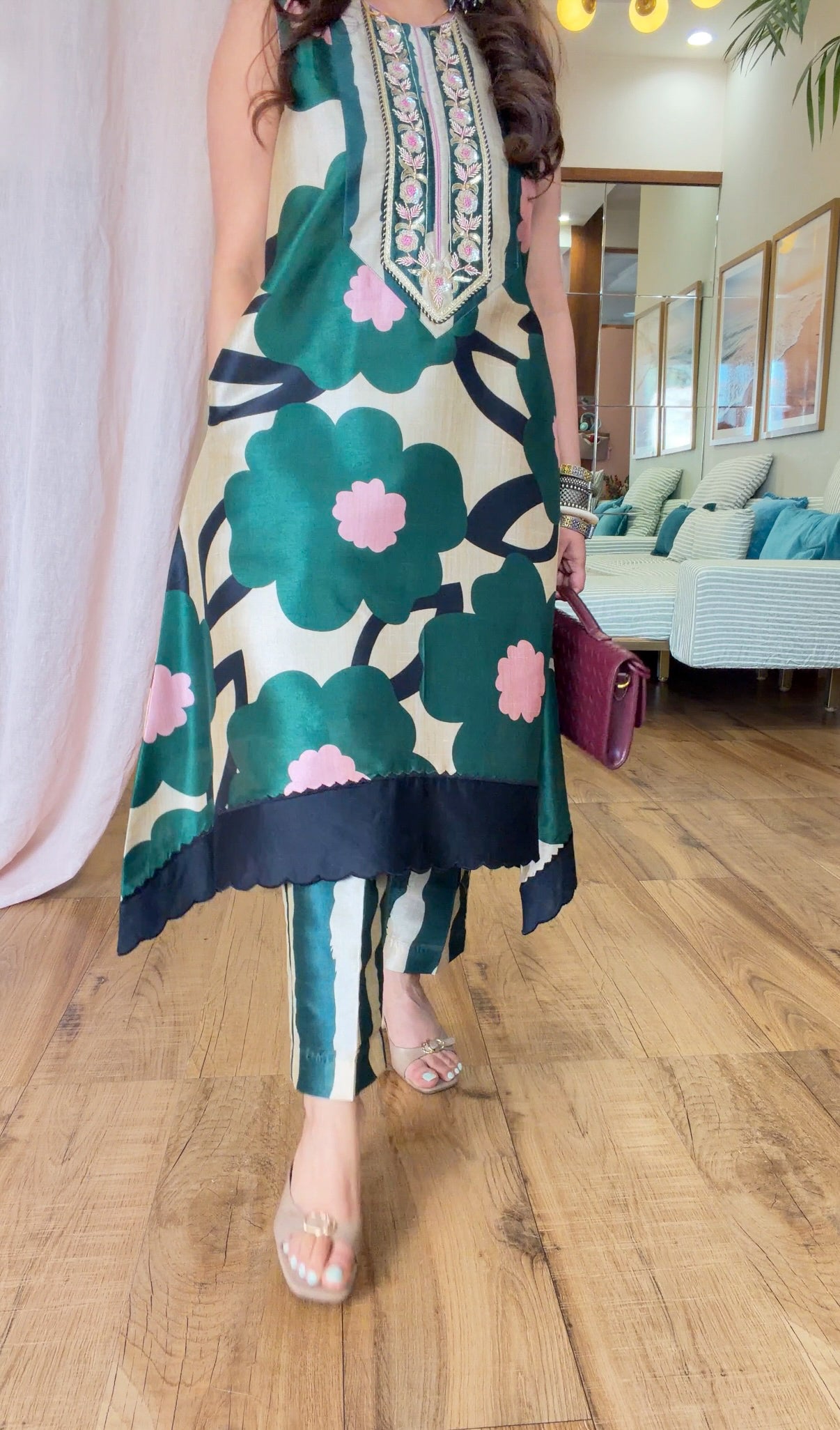 Emerald Bloom Printed Kurta Set