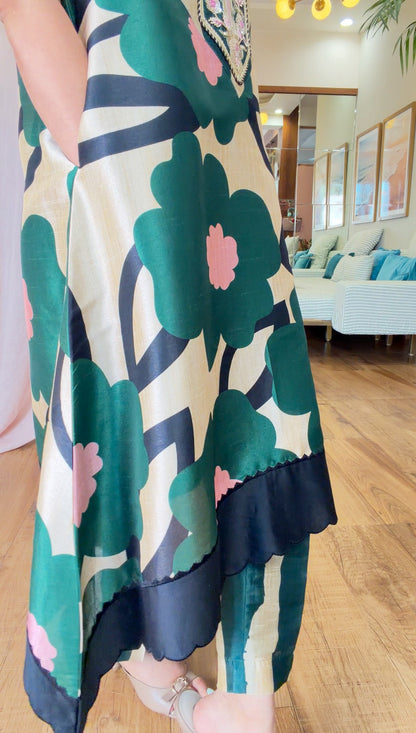 Emerald Bloom Printed Kurta Set