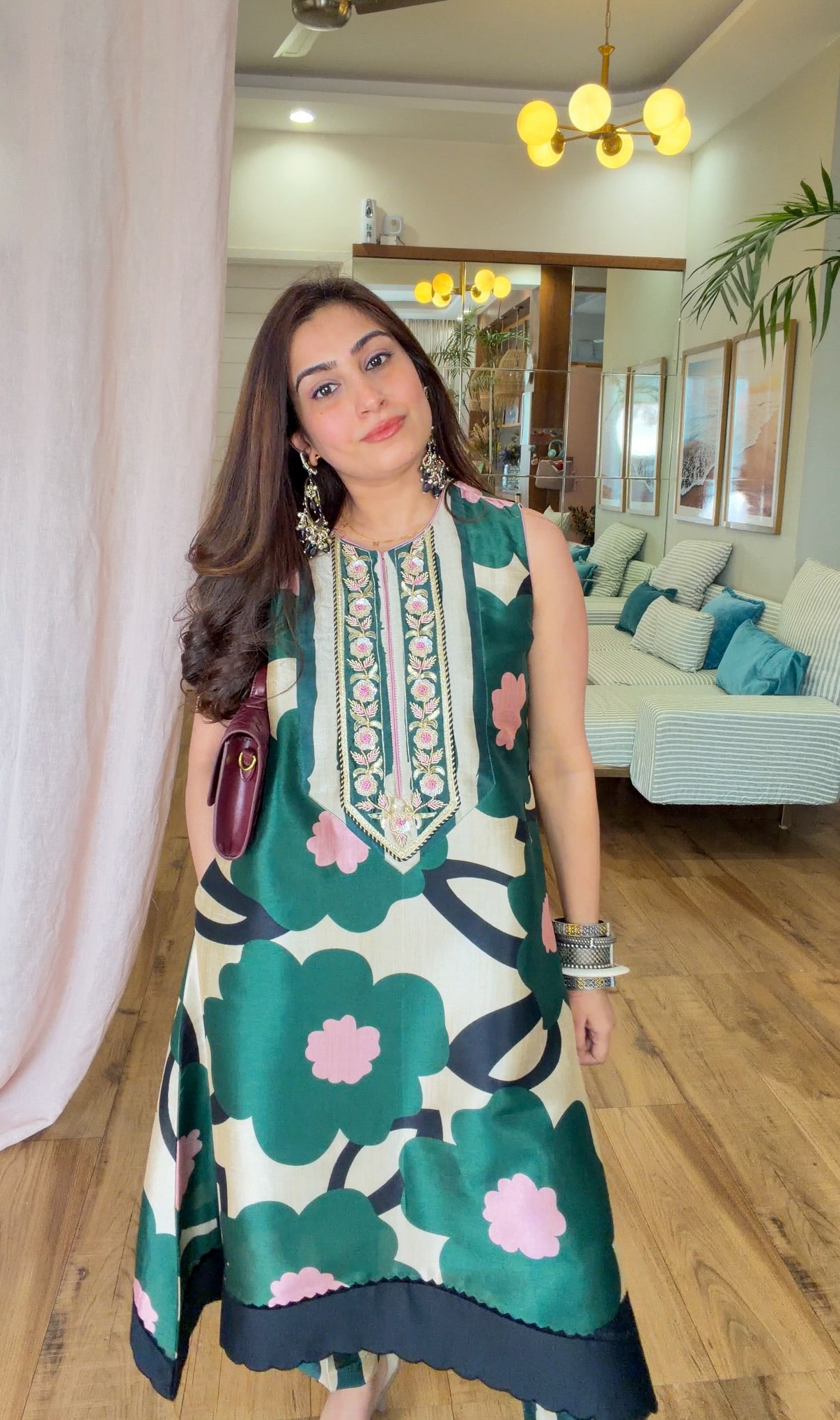 Emerald Bloom Printed Kurta Set