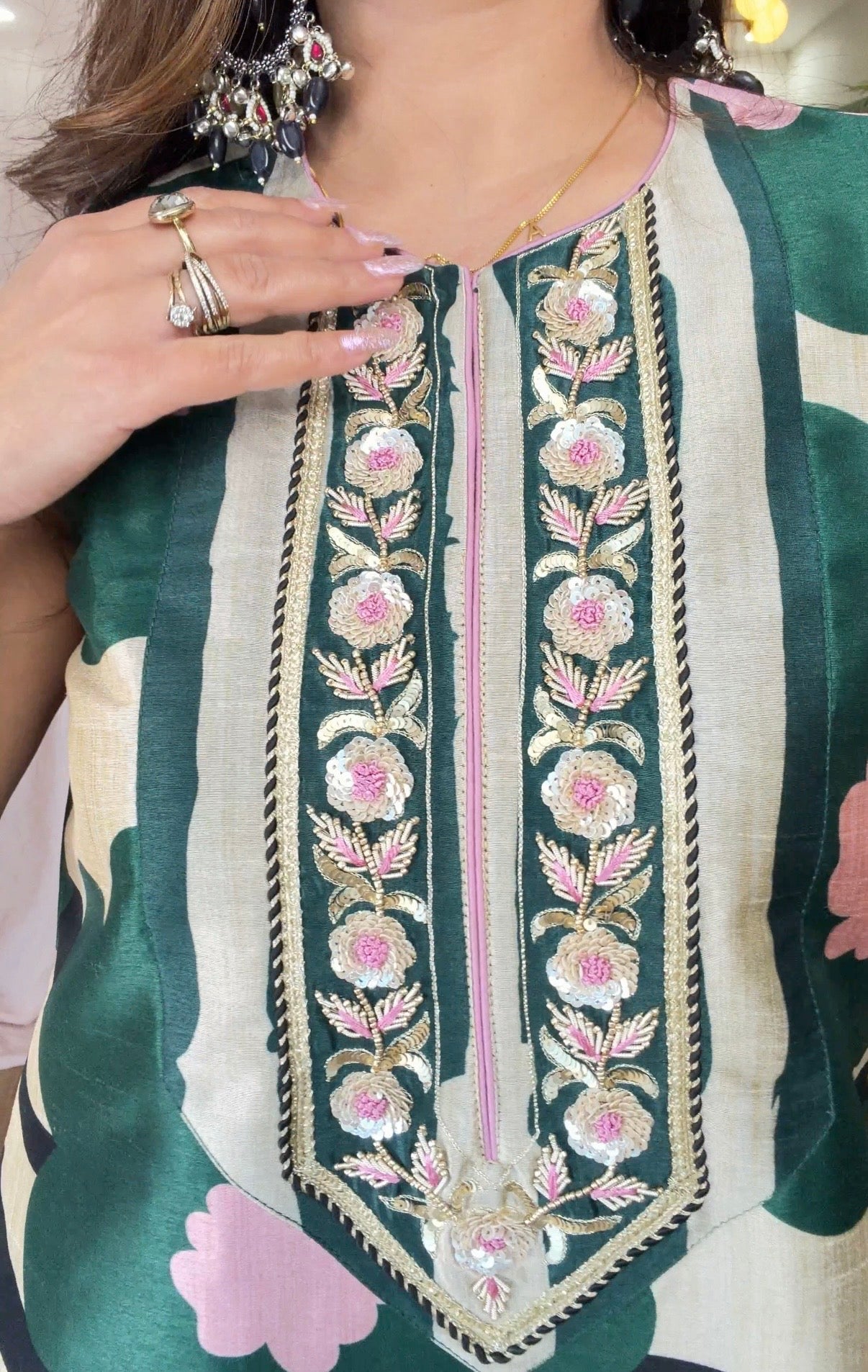 Emerald Bloom Printed Kurta Set