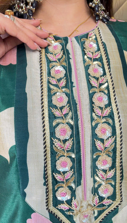 Emerald Bloom Printed Kurta Set