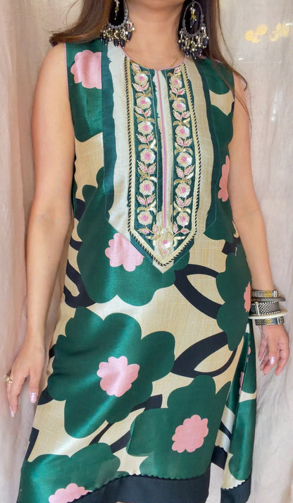 Emerald Bloom Printed Kurta Set