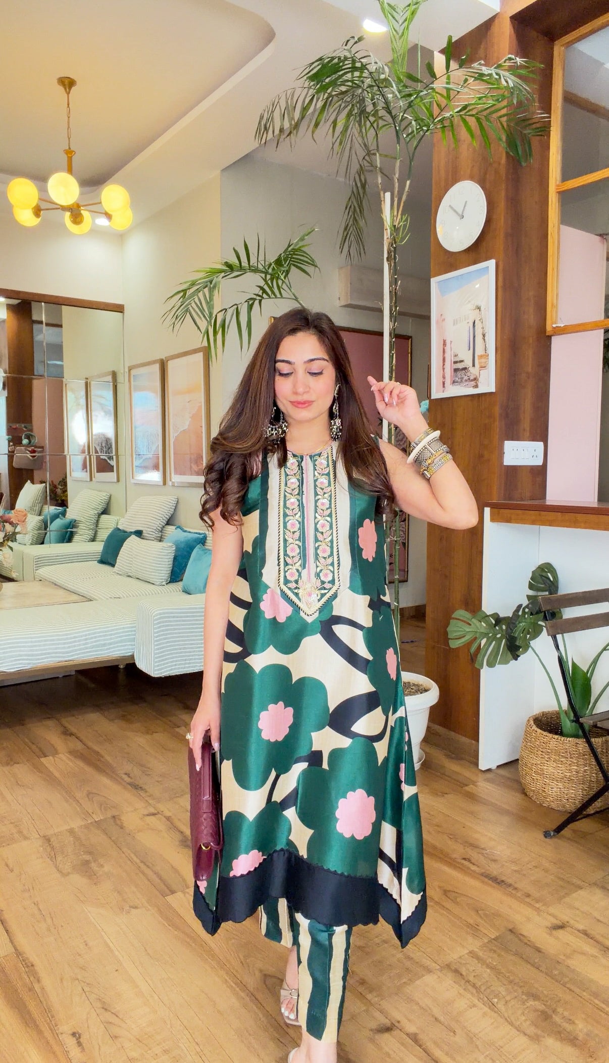Emerald Bloom Printed Kurta Set