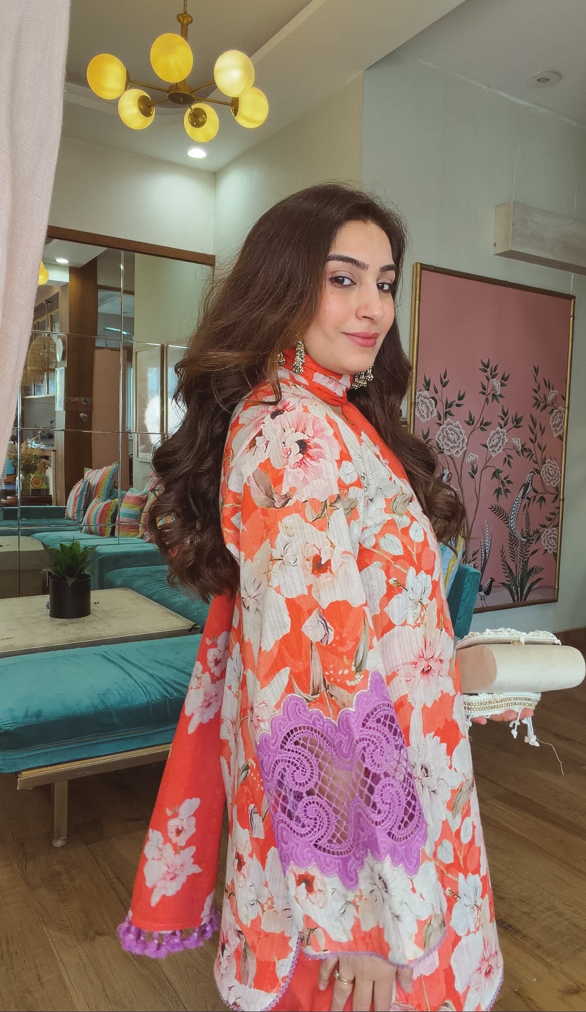 Valley of Flowers – Coral Bloom Suit Set