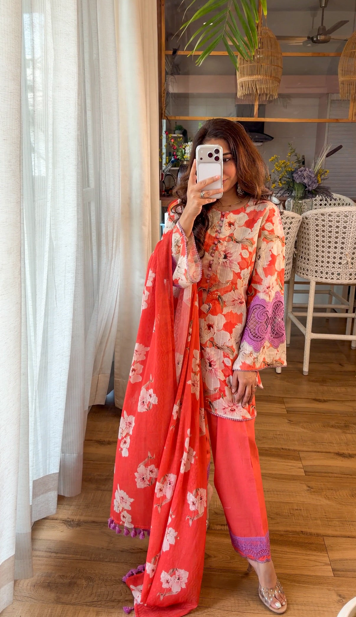 Valley of Flowers – Coral Bloom Suit Set