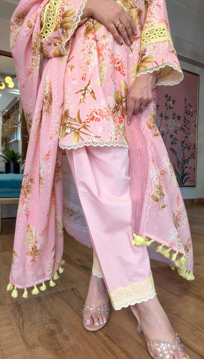 Valley of Flowers – Blush Meadow Suit Set