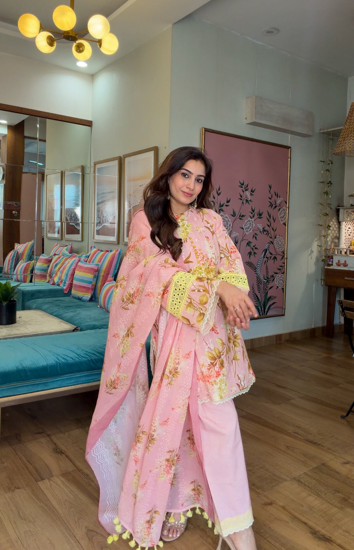 Valley of Flowers – Blush Meadow Suit Set