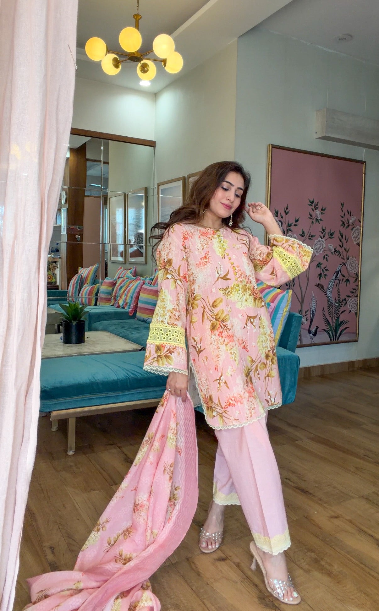 Valley of Flowers – Blush Meadow Suit Set