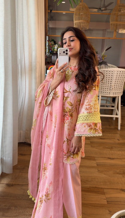 Valley of Flowers – Blush Meadow Suit Set