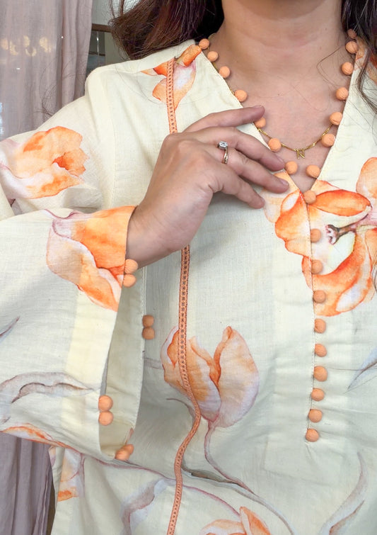 WARM PEACH KURTA SET