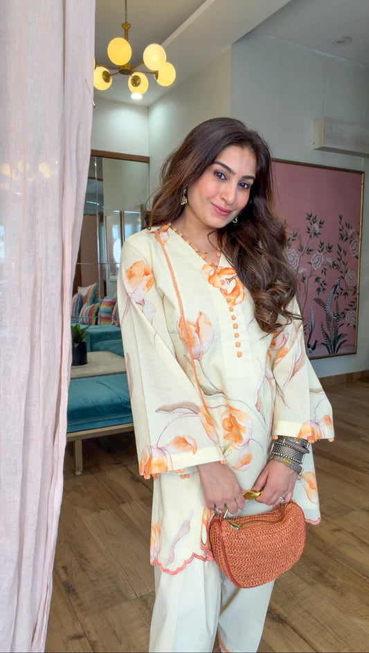 WARM PEACH KURTA SET