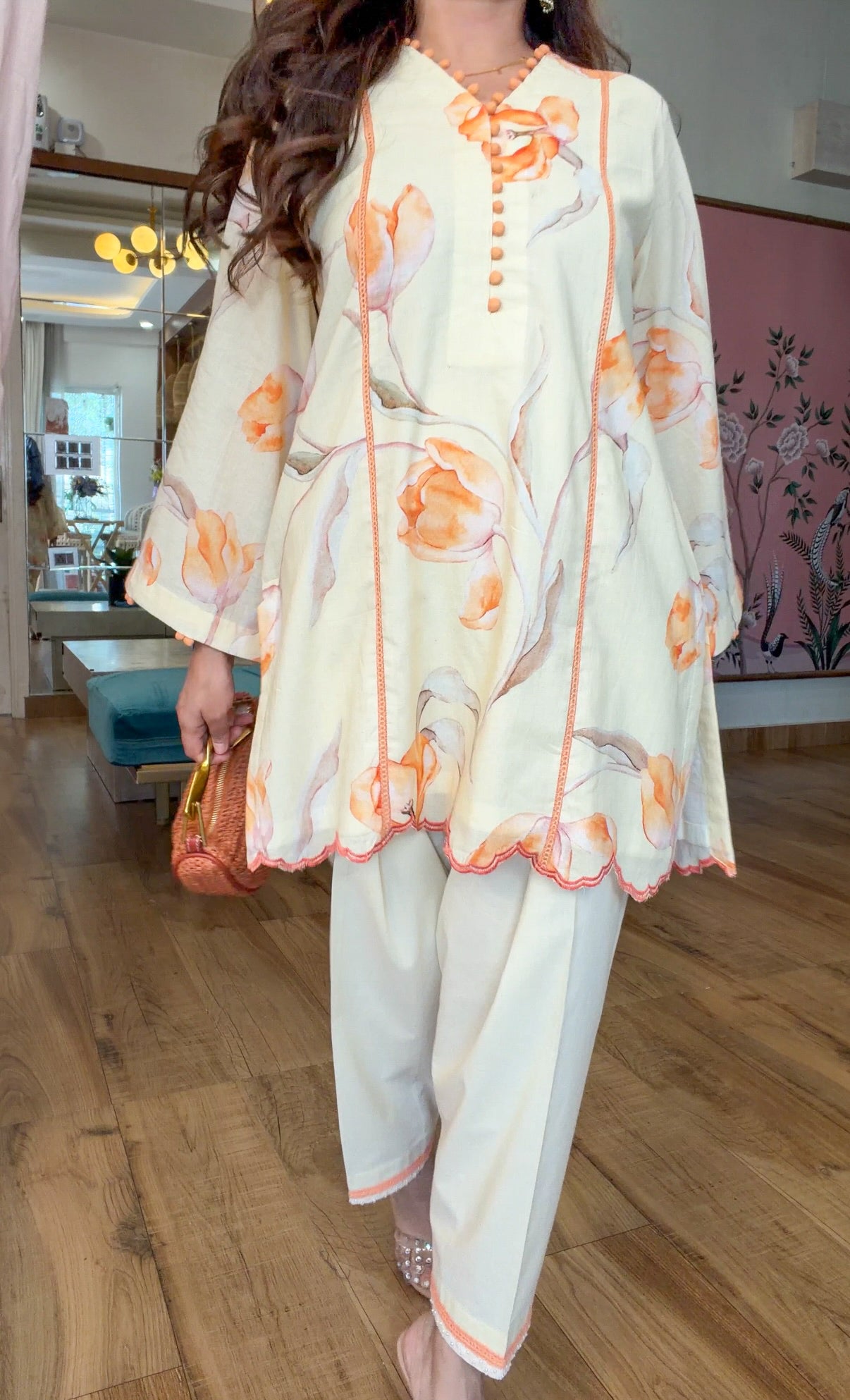 WARM PEACH KURTA SET