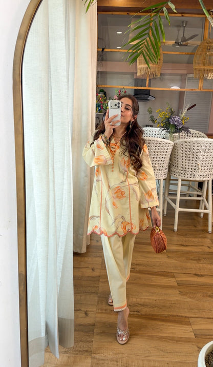 WARM PEACH KURTA SET