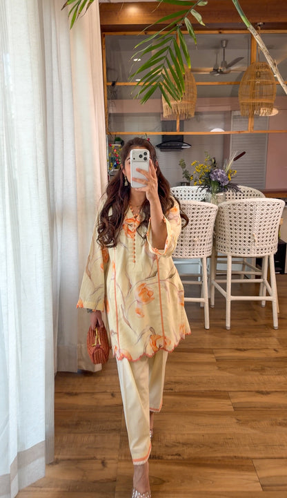 WARM PEACH KURTA SET