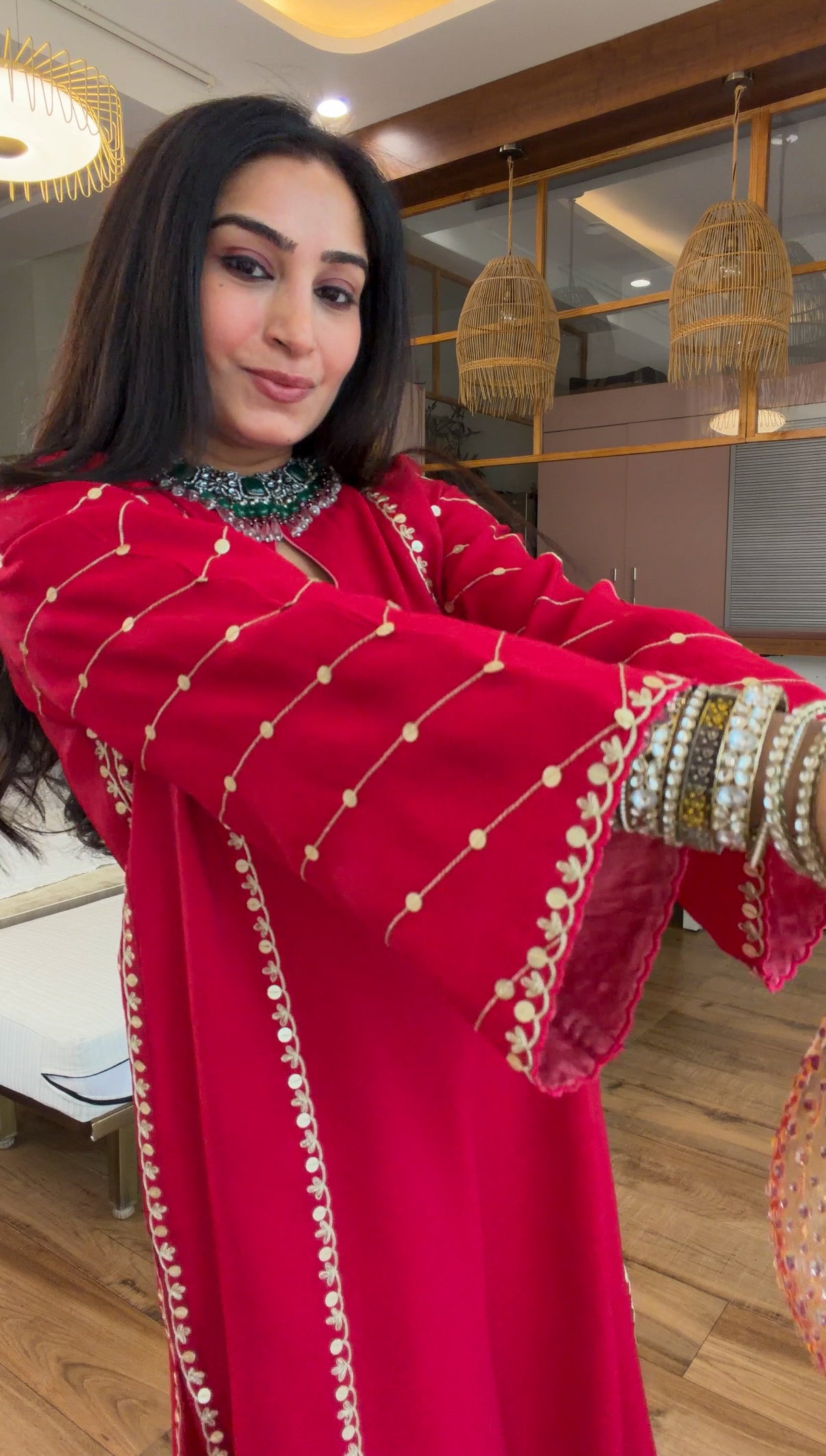 Crimson Zari Kurta Set
