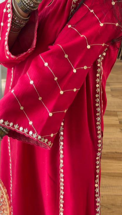 Crimson Zari Kurta Set