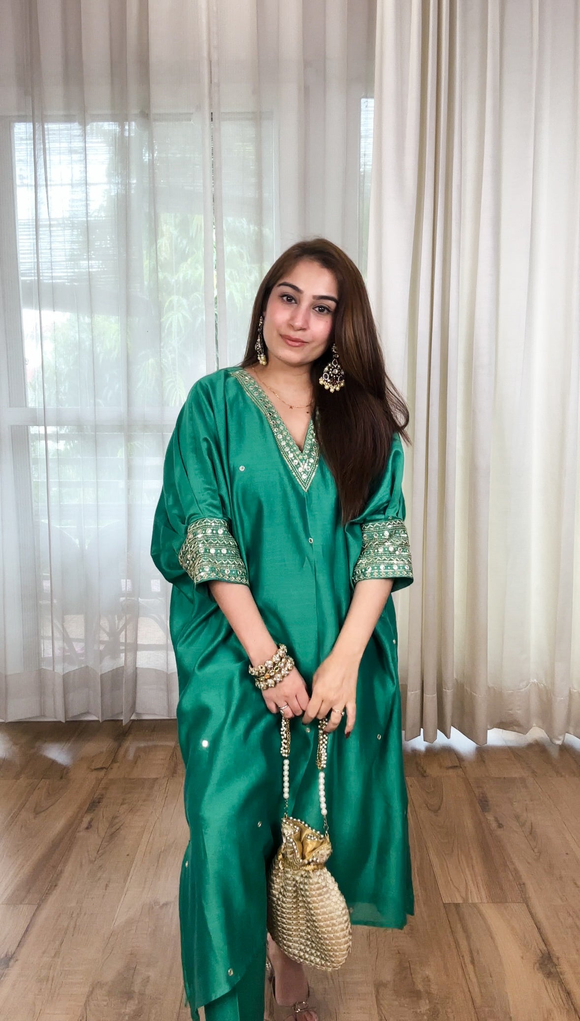 Chanderi Mirrorwork Antifit Set