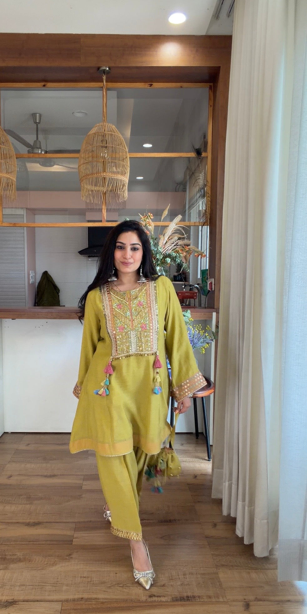 Lime Haze — Hand Embroidered Kurta Set
