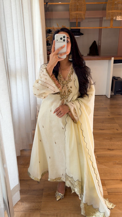 Ivory Coin&Sequin Embroidered Kurta Set