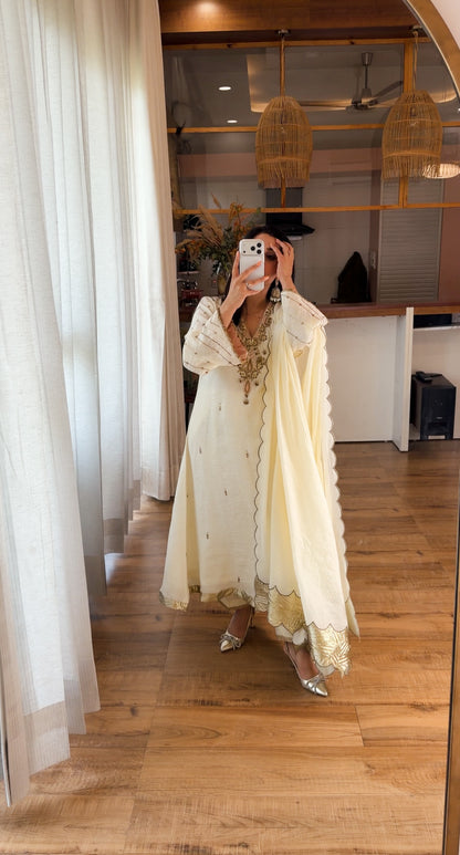 Ivory Coin&Sequin Embroidered Kurta Set