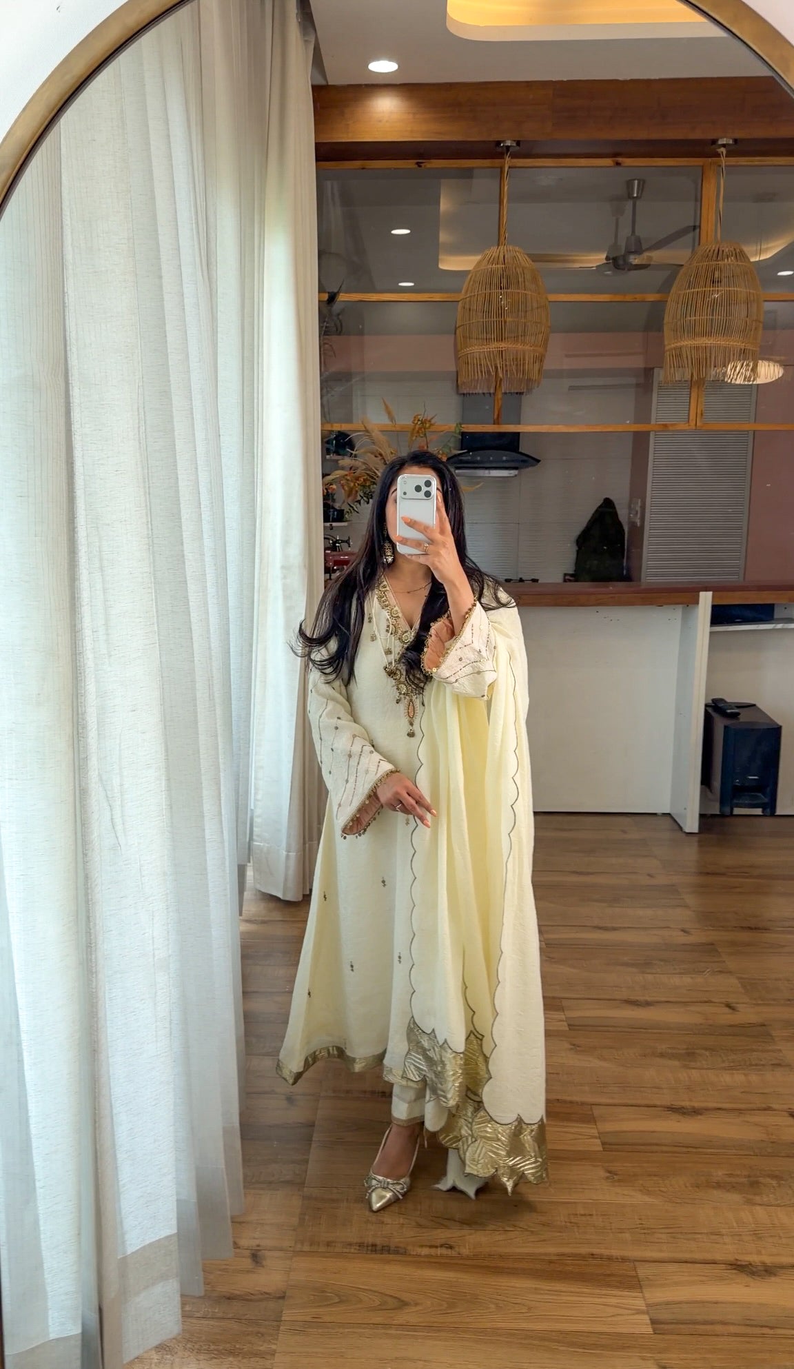 Ivory Coin&Sequin Embroidered Kurta Set