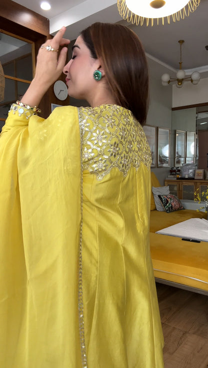 Yellow Gota Kurta Set