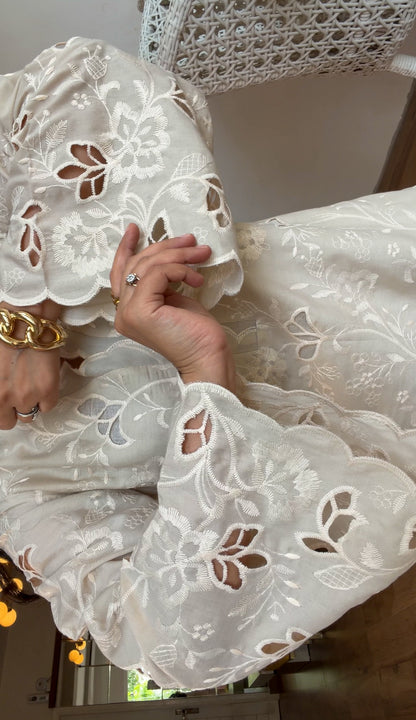 The Ivory Schiffli Kurta Set