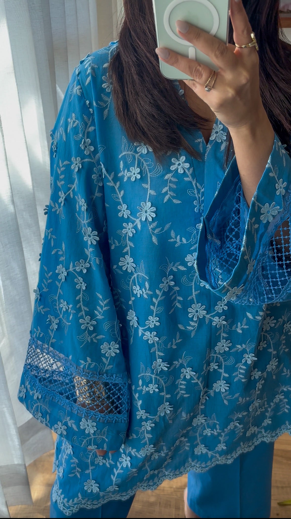 Blue Floral Kurta Set