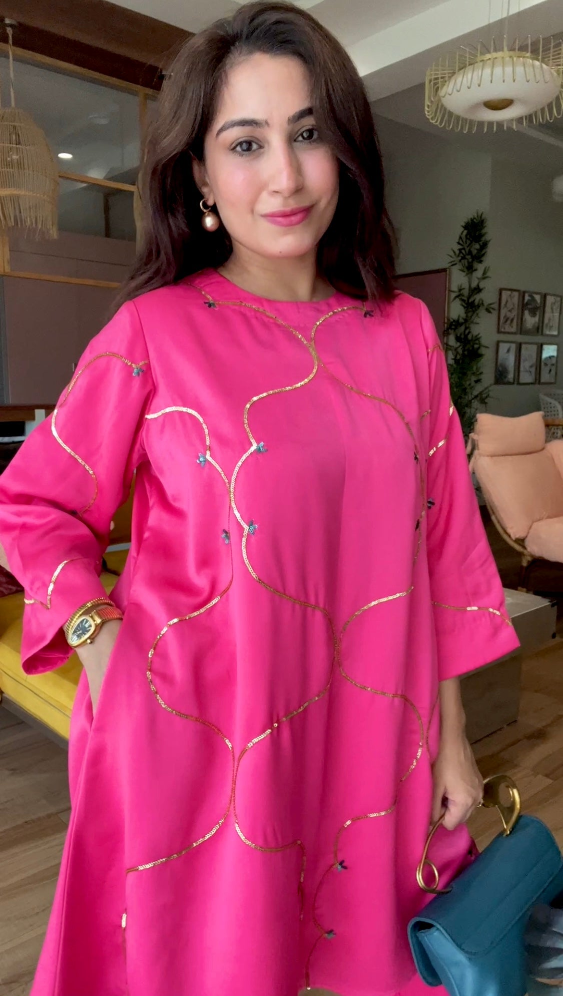 Indo western A line kurta set with hand embroidery – Roop by Rania