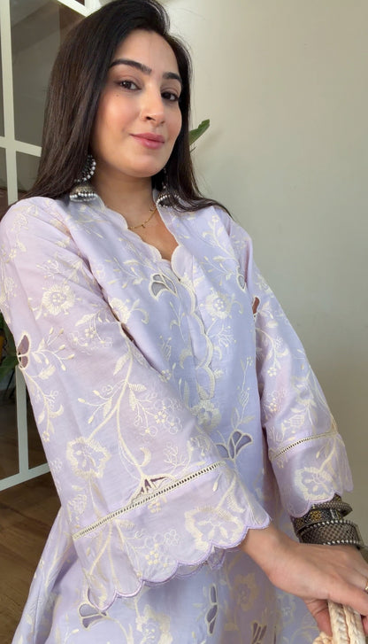 The Lavender Schiffli Coord Set