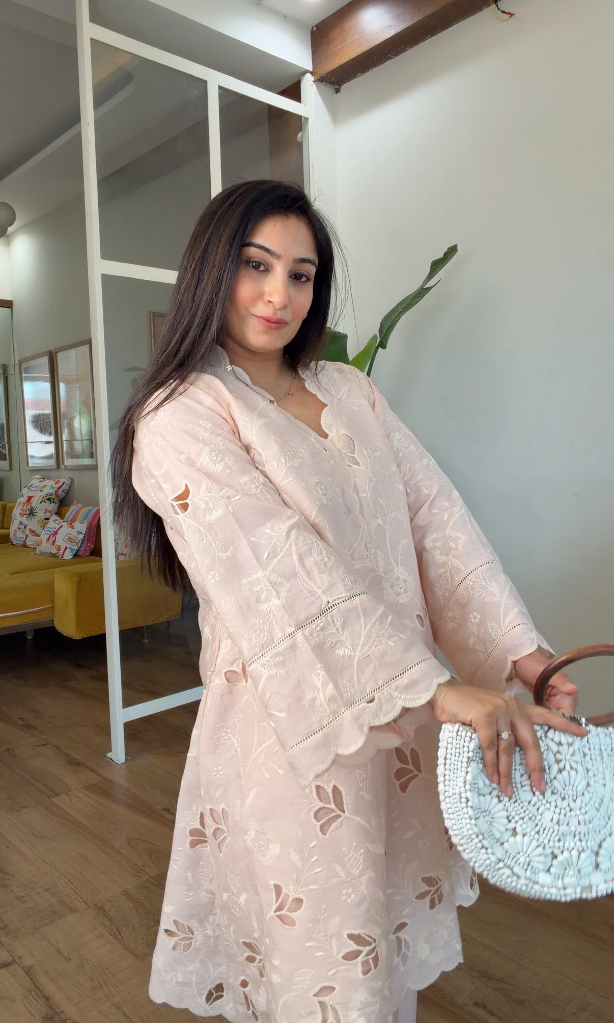 The Blush Schiffli Coord Set