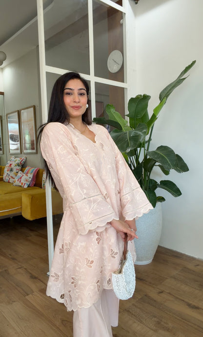 The Blush Schiffli Coord Set
